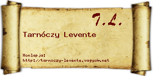 Tarnóczy Levente névjegykártya