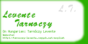 levente tarnoczy business card