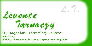 levente tarnoczy business card